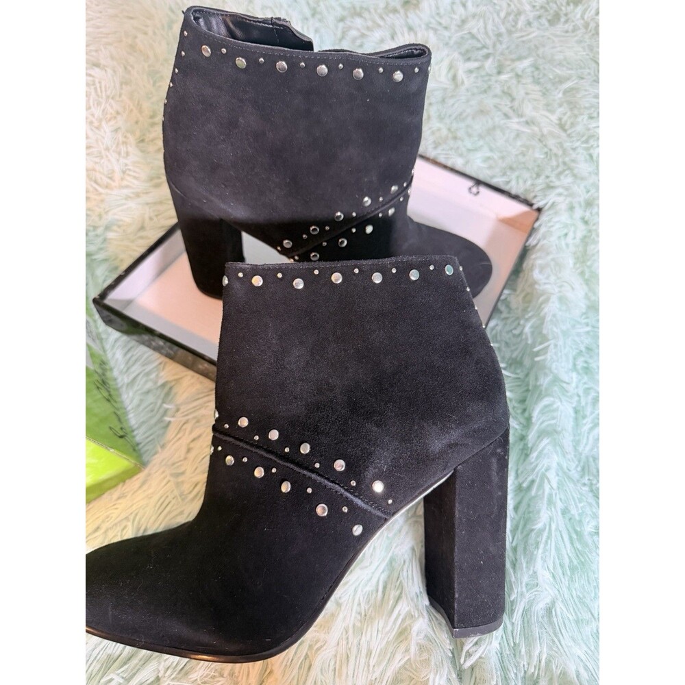 sam edelman Womens Chandler black suede bootie 9 with studs & zipper Nordstrom